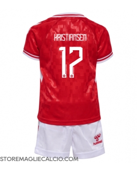 Danimarca Victor Kristiansen #17 Maglia Gara Casa Repliche Europei 2024 Bambino